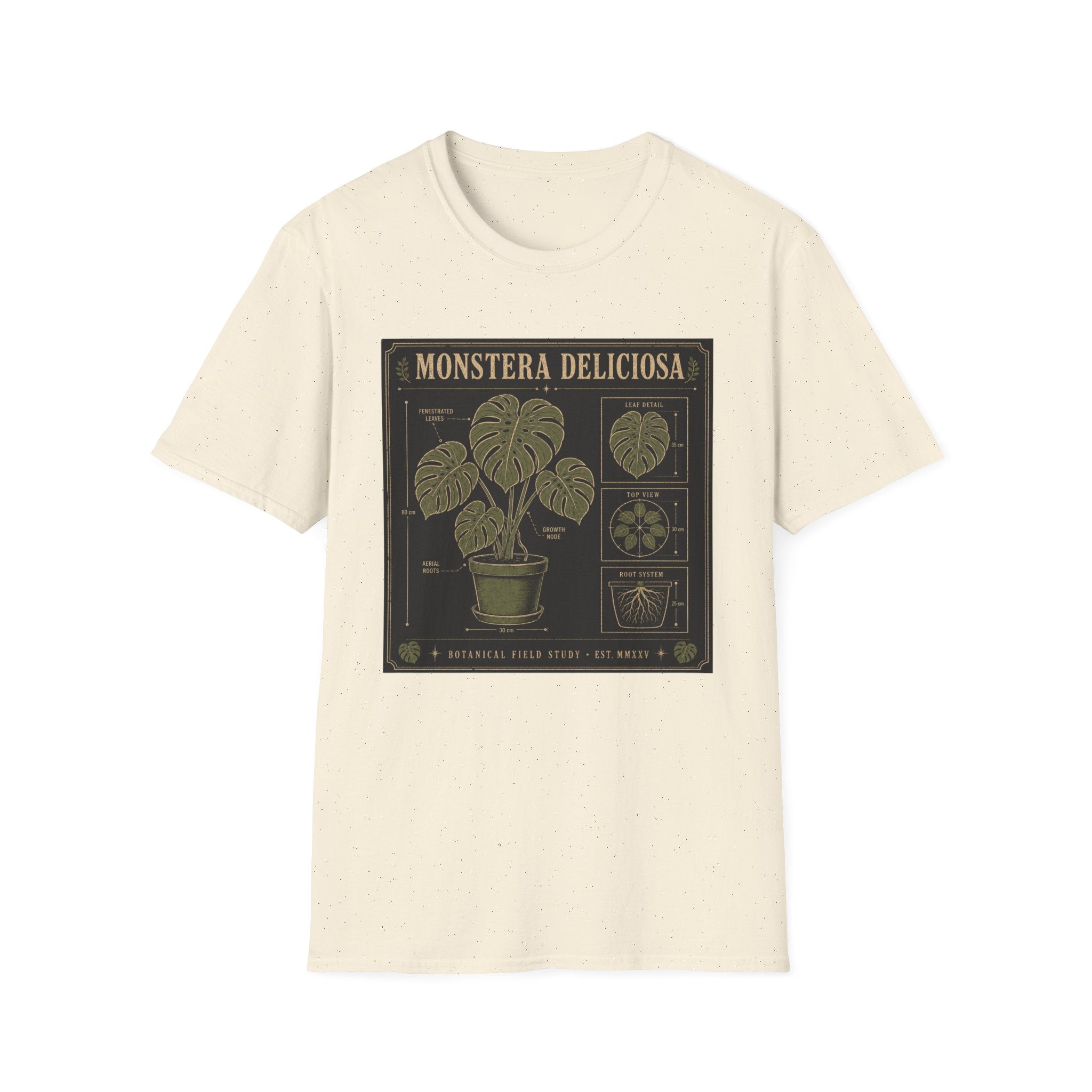 Monstera Deliciosa Plant T-Shirt — Vintage Botanical Illustration Tee