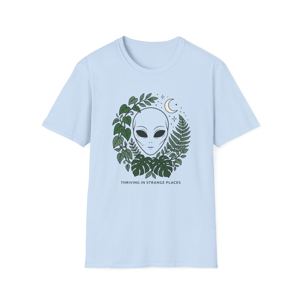 Alien Plant Lover T-Shirt  “Visiting Strange Places” Botanical UFO Tee