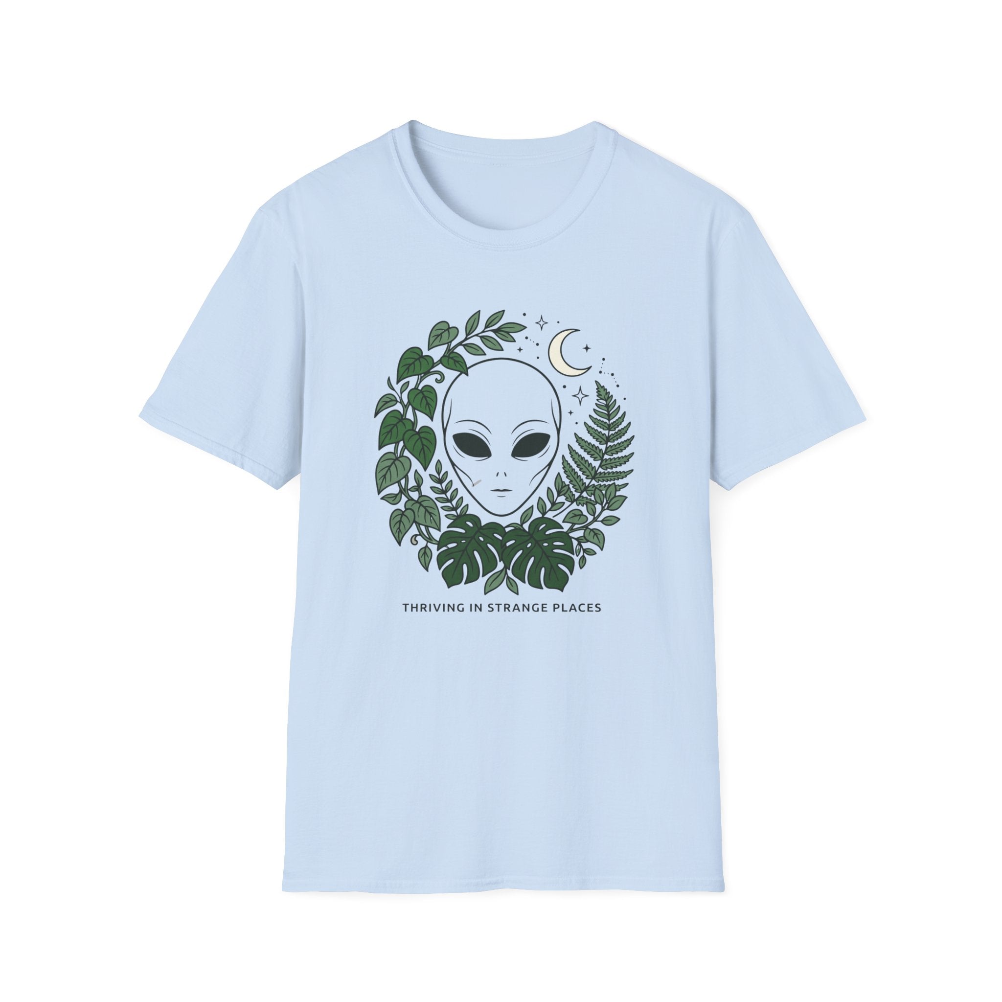 Alien Plant Lover T-Shirt  “Visiting Strange Places” Botanical UFO Tee