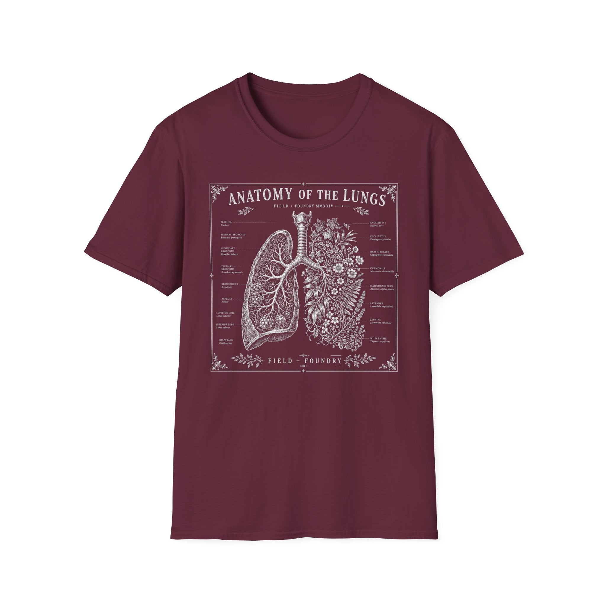 Anatomy of the Lungs T-Shirt — Vintage Medical Diagram Tee
