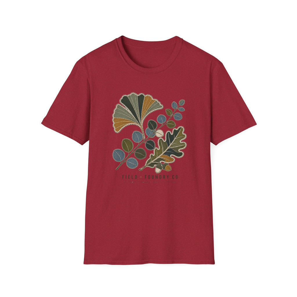 Embroidered Leaf Graphic T-Shirt