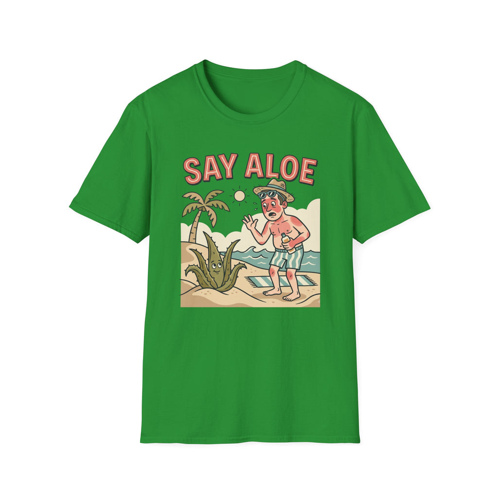 Say Aloe Plant T-Shirt Funny Sunburn Aloe Vera Beach