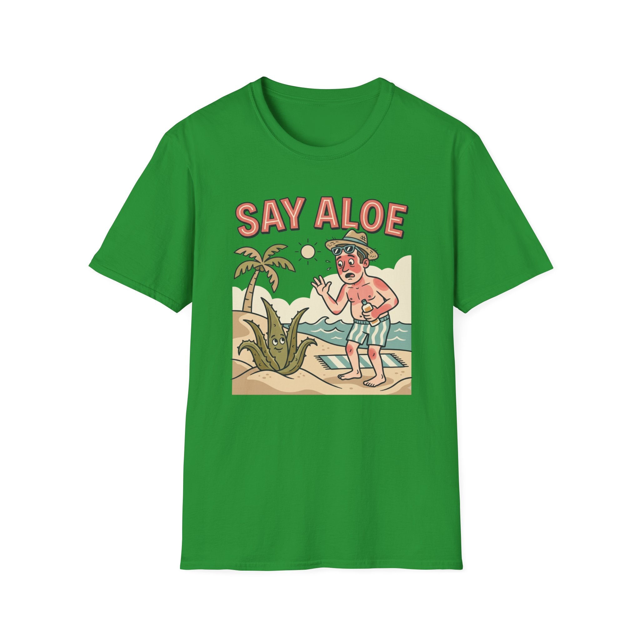 Say Aloe T-Shirt Funny Sunburn Aloe Vera Beach