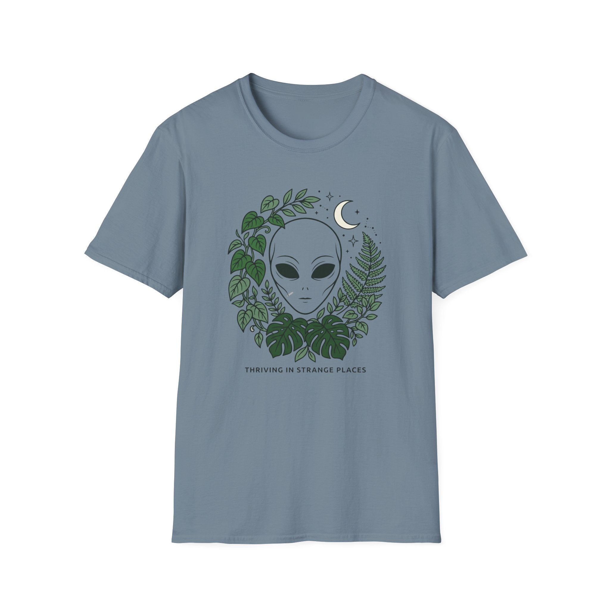 Alien Plant Lover T-Shirt  “Visiting Strange Places” Botanical UFO Tee