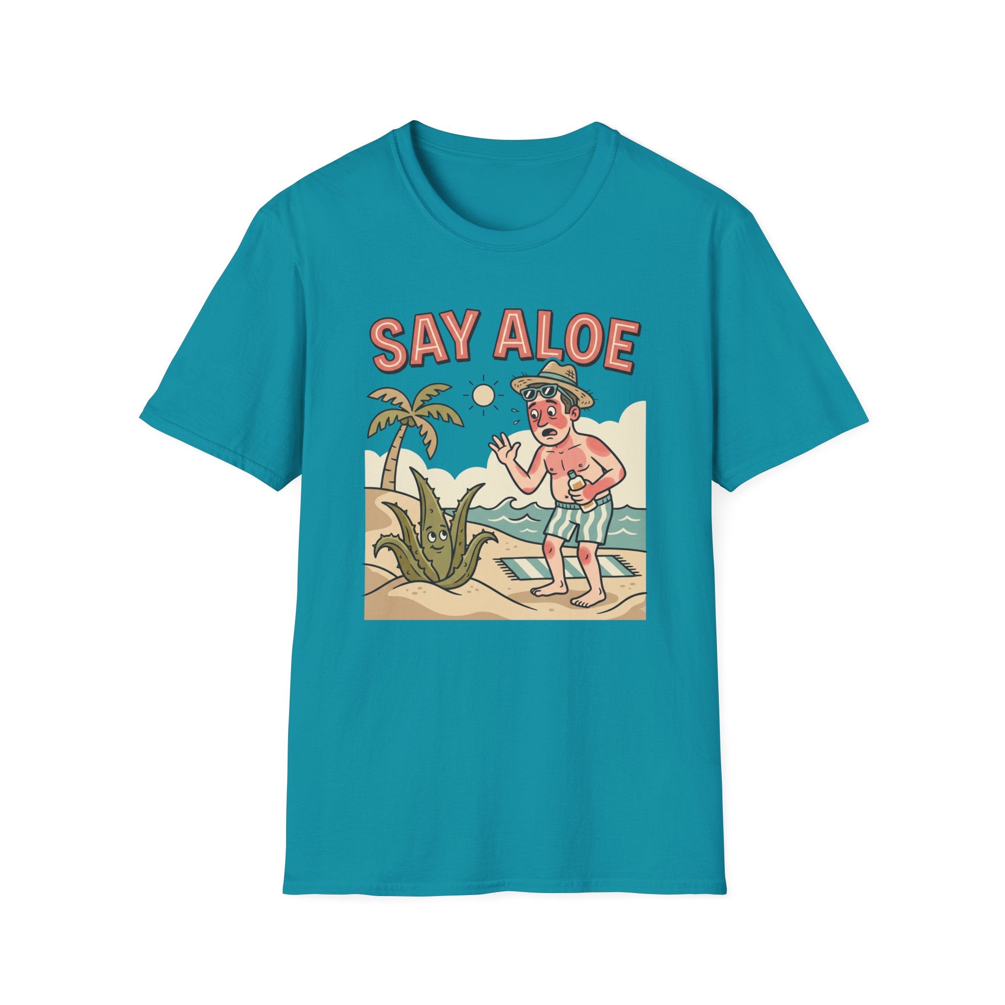 Say Aloe T-Shirt Funny Sunburn Aloe Vera Beach