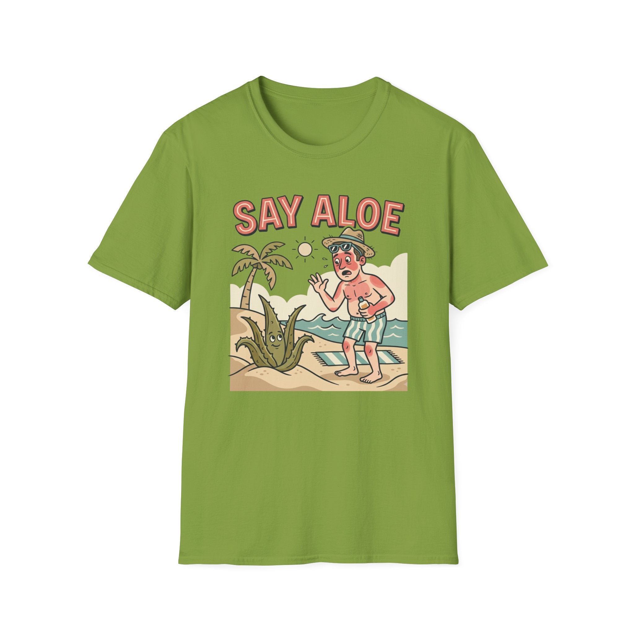 Say Aloe T-Shirt Funny Sunburn Aloe Vera Beach