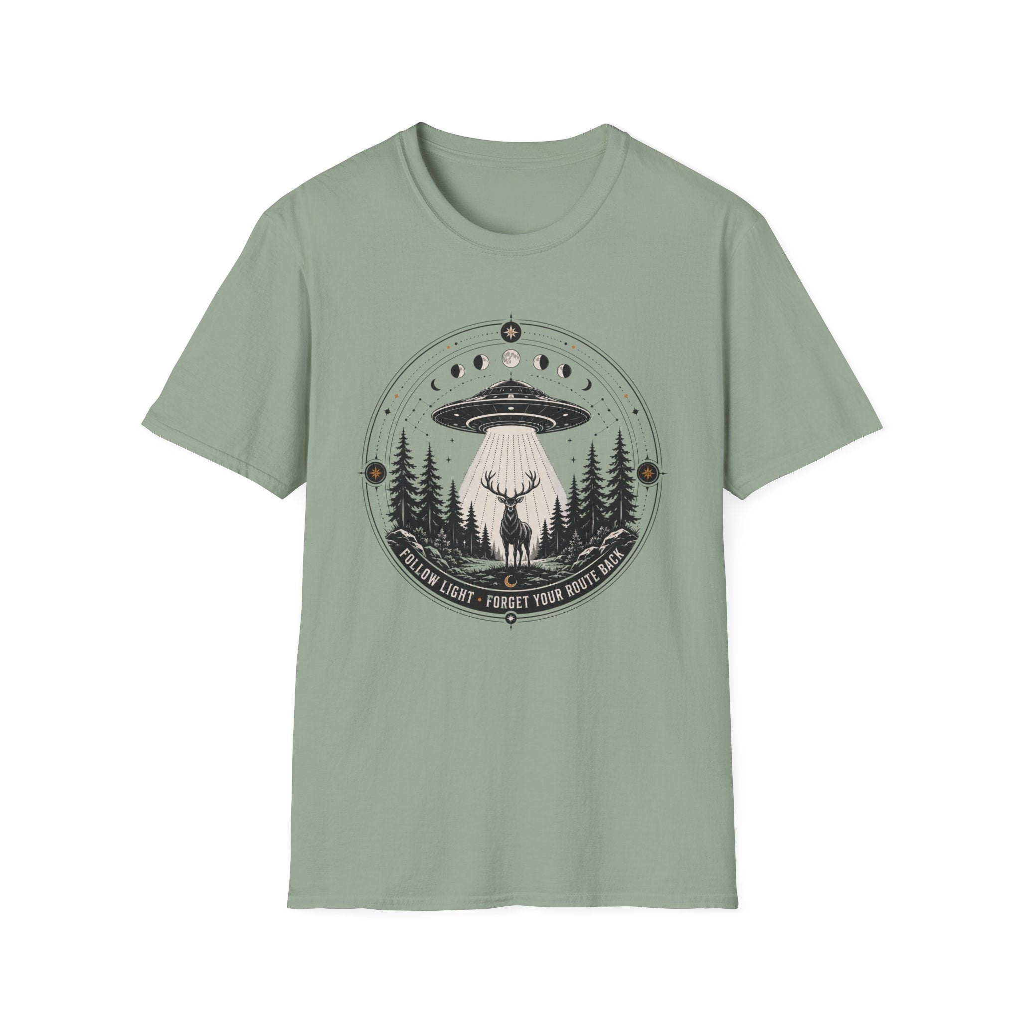 UFO Deer T-Shirt Cosmic Forest Abduction Graphic Tee