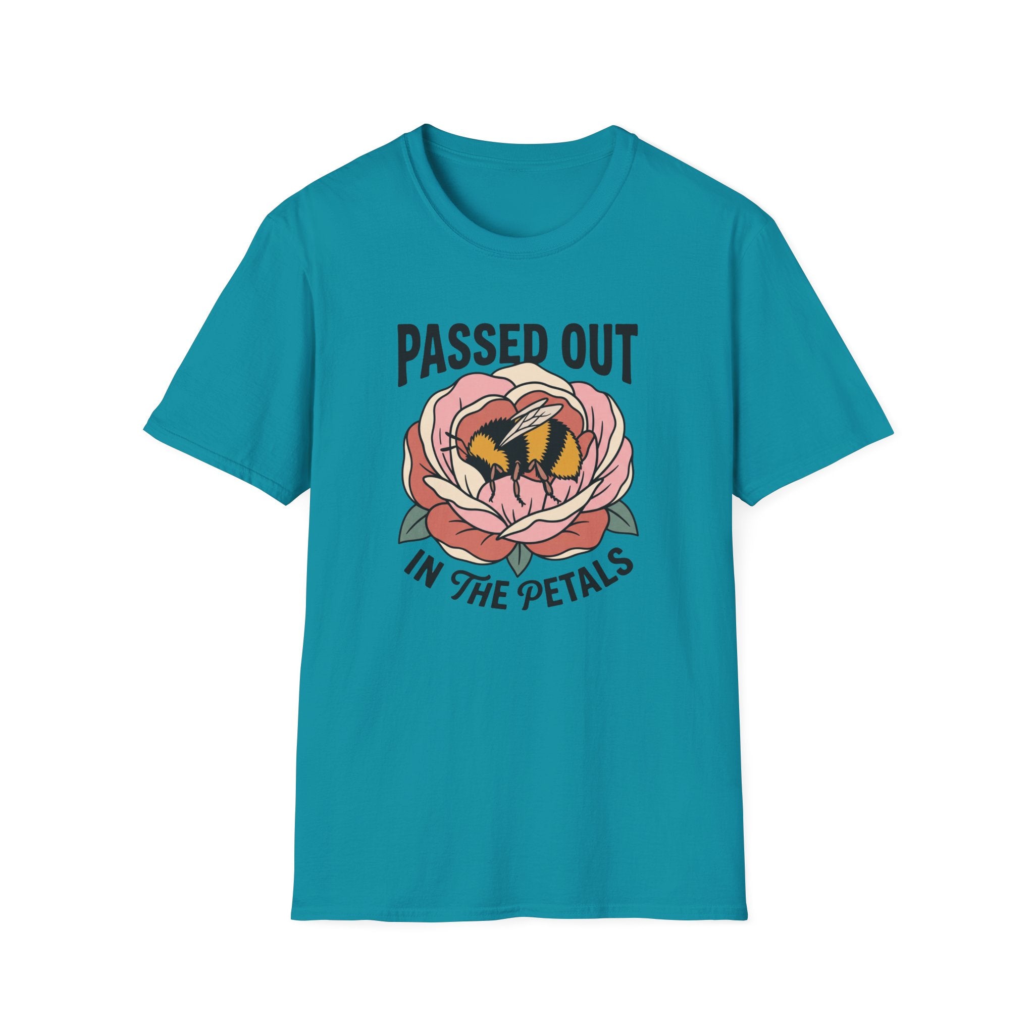 T-Shirt — "Passed Out in the Petals" Bee Floral Graphic Tee