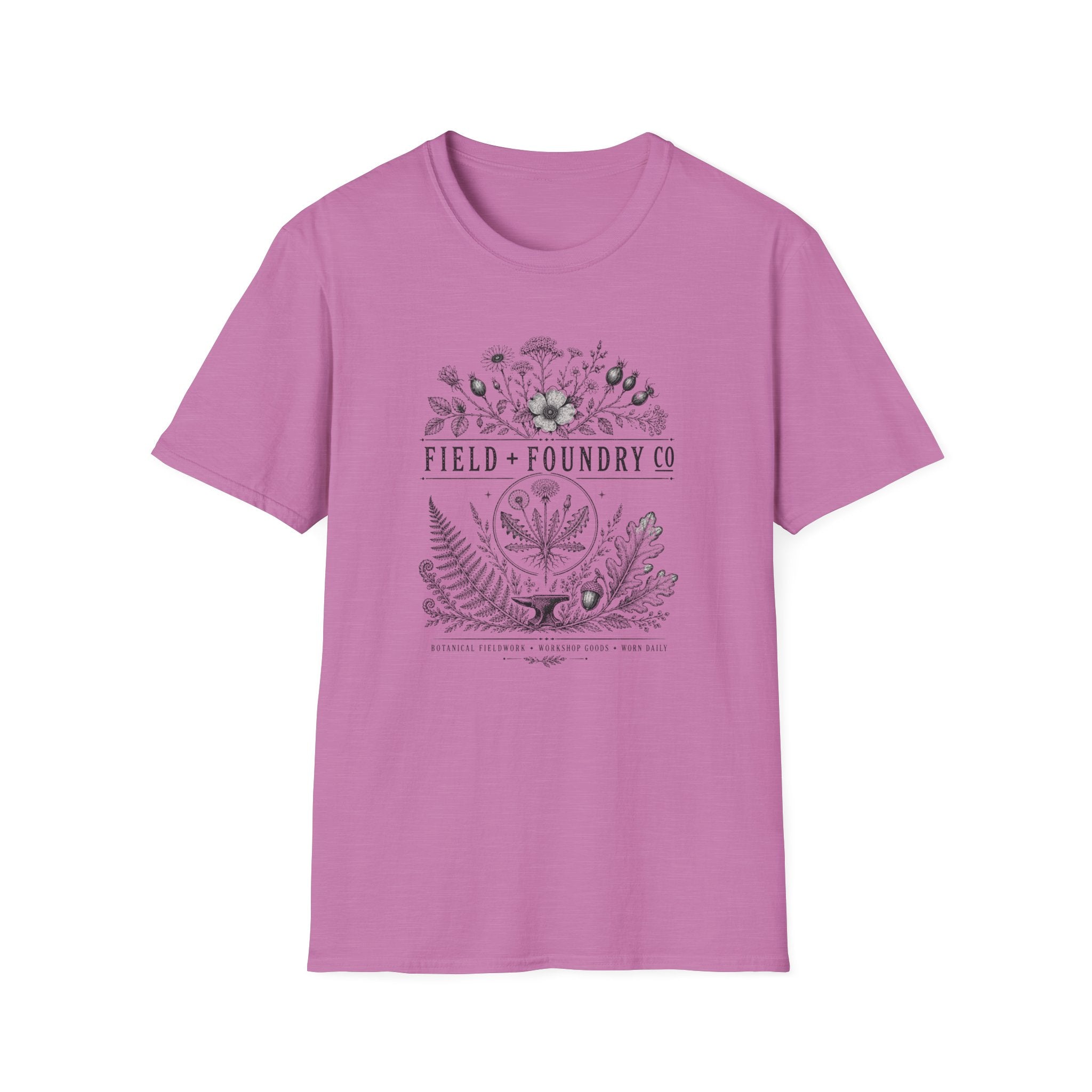Field + Foundry Co Floral T‑Shirt — Botanical Vintage Logo Tee