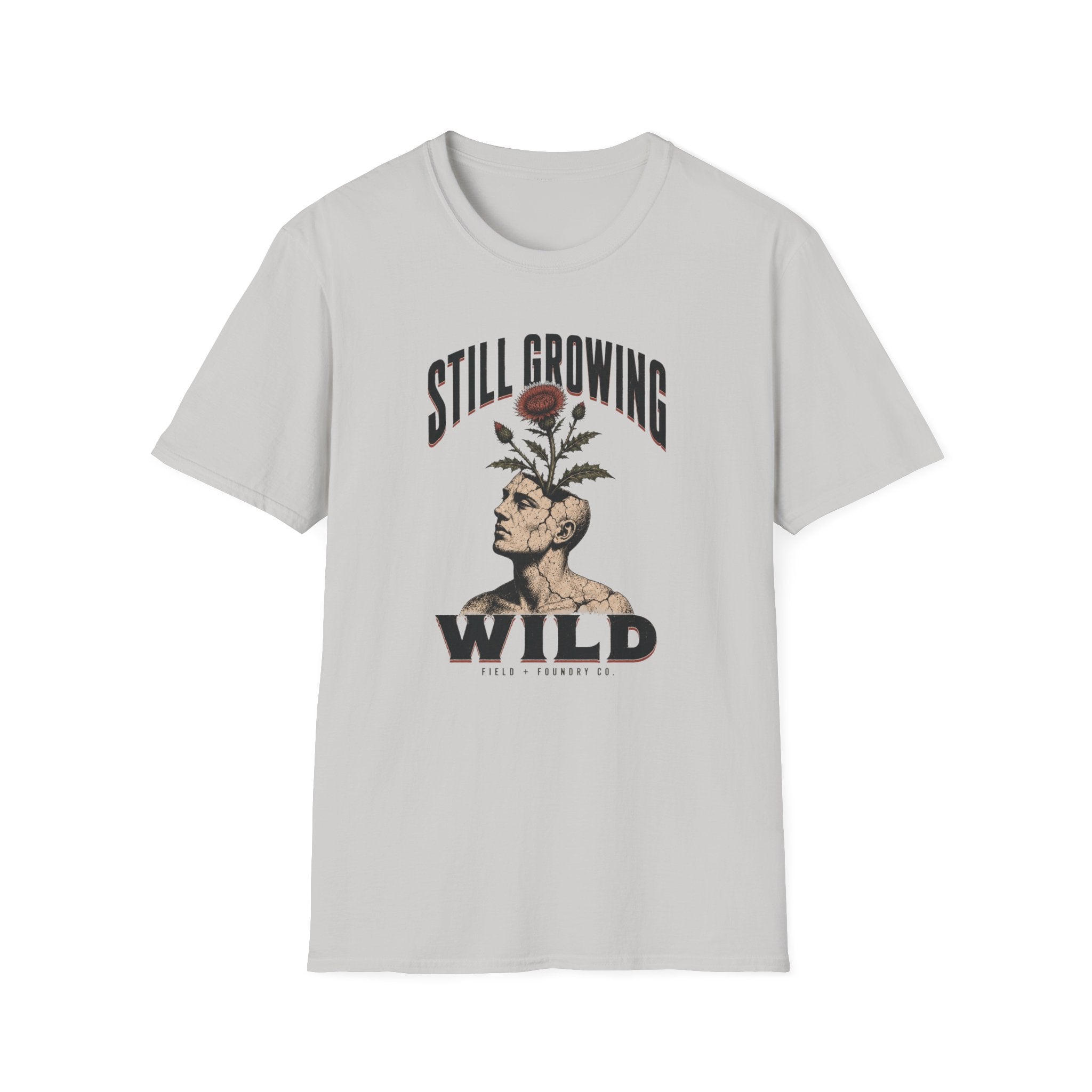 Still Growing Wild T-Shirt — Botanical Head Illustration Motivational Tee