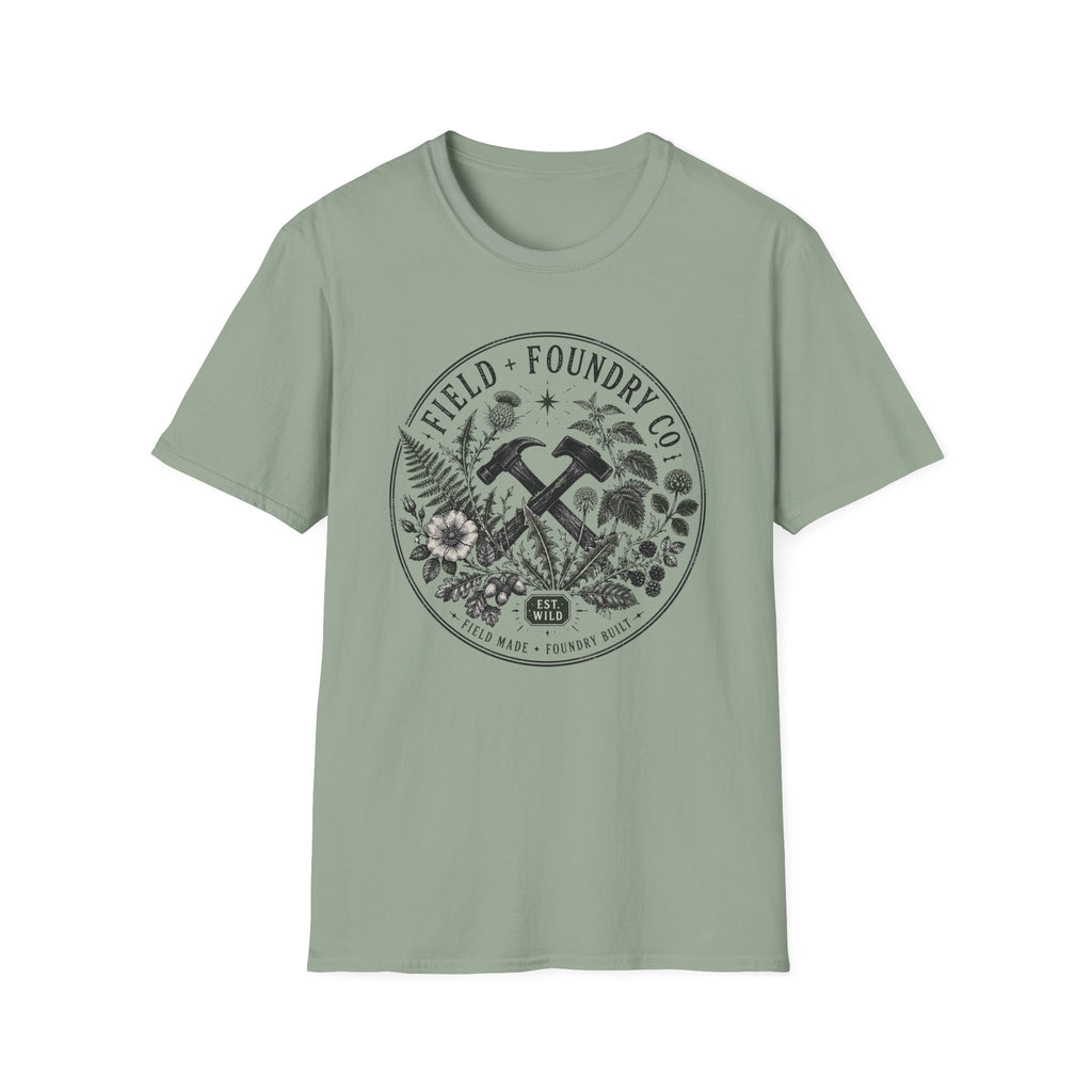 Field + Foundry Co. Floral Hammer T-Shirt Vintage Botanical Workwear