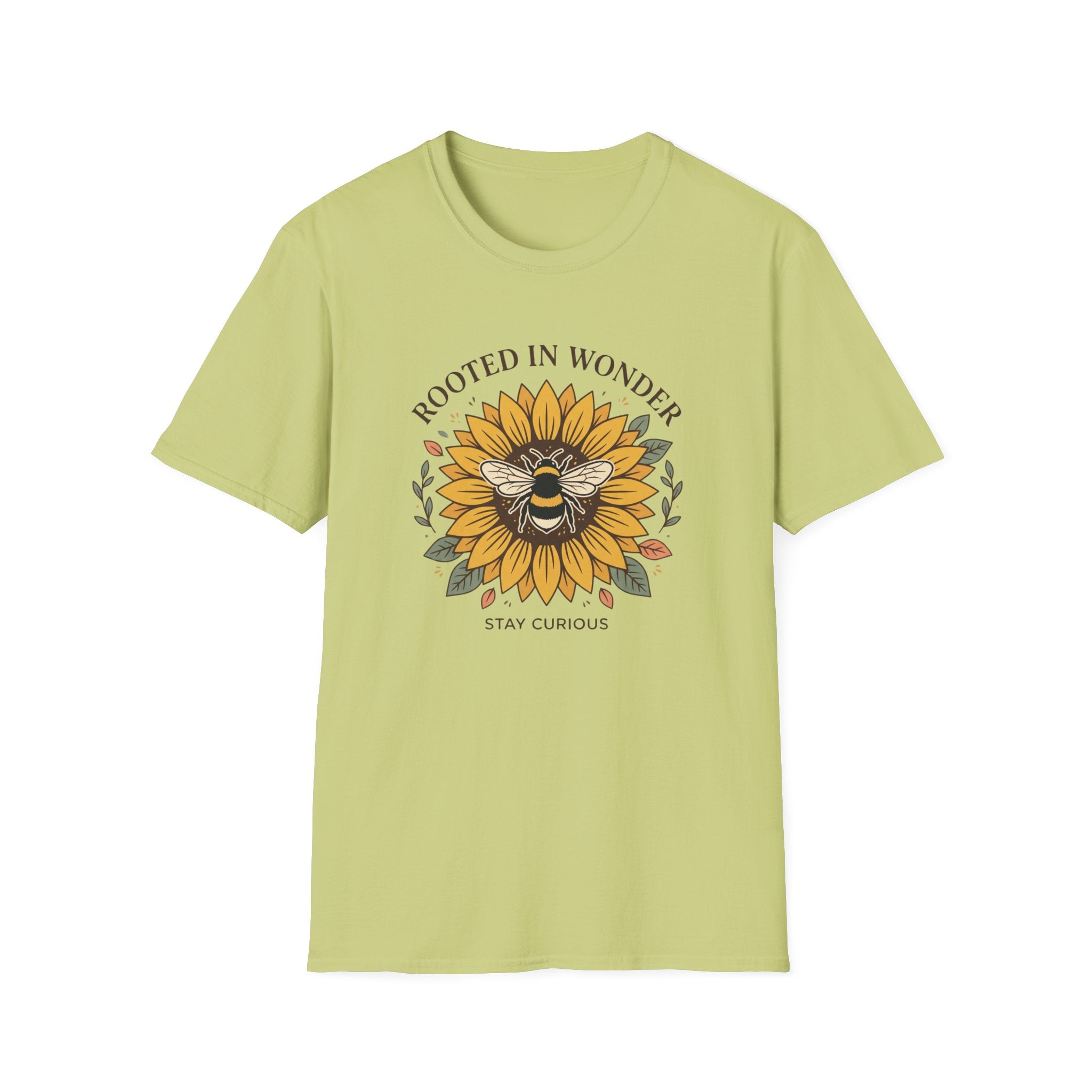 Sunflower Bee T-Shirt — "Rooted in Wonder" Botanical Graphic Tee