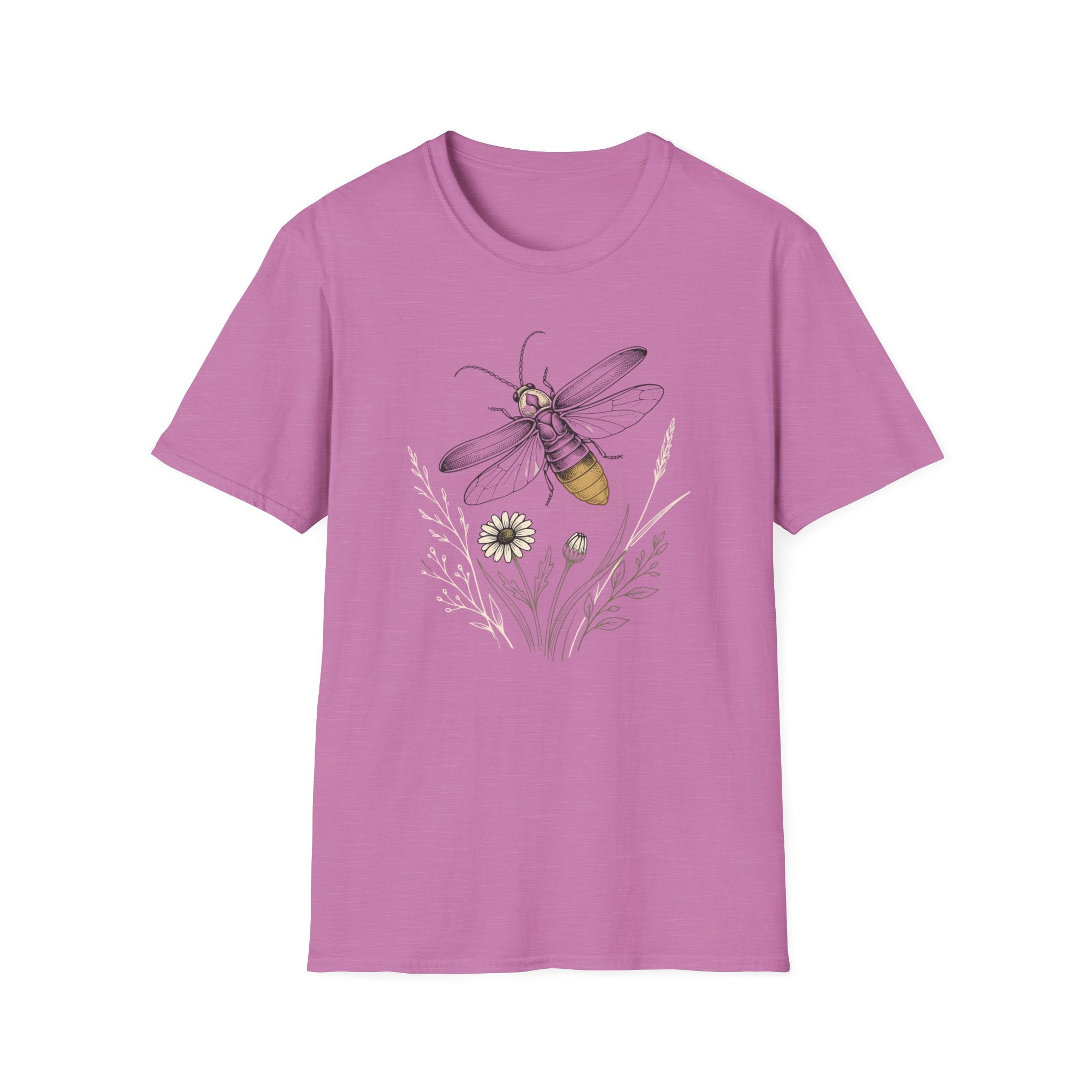 Bee Sketch T-Shirt Vintage Floral Honeybee Graphic Tee