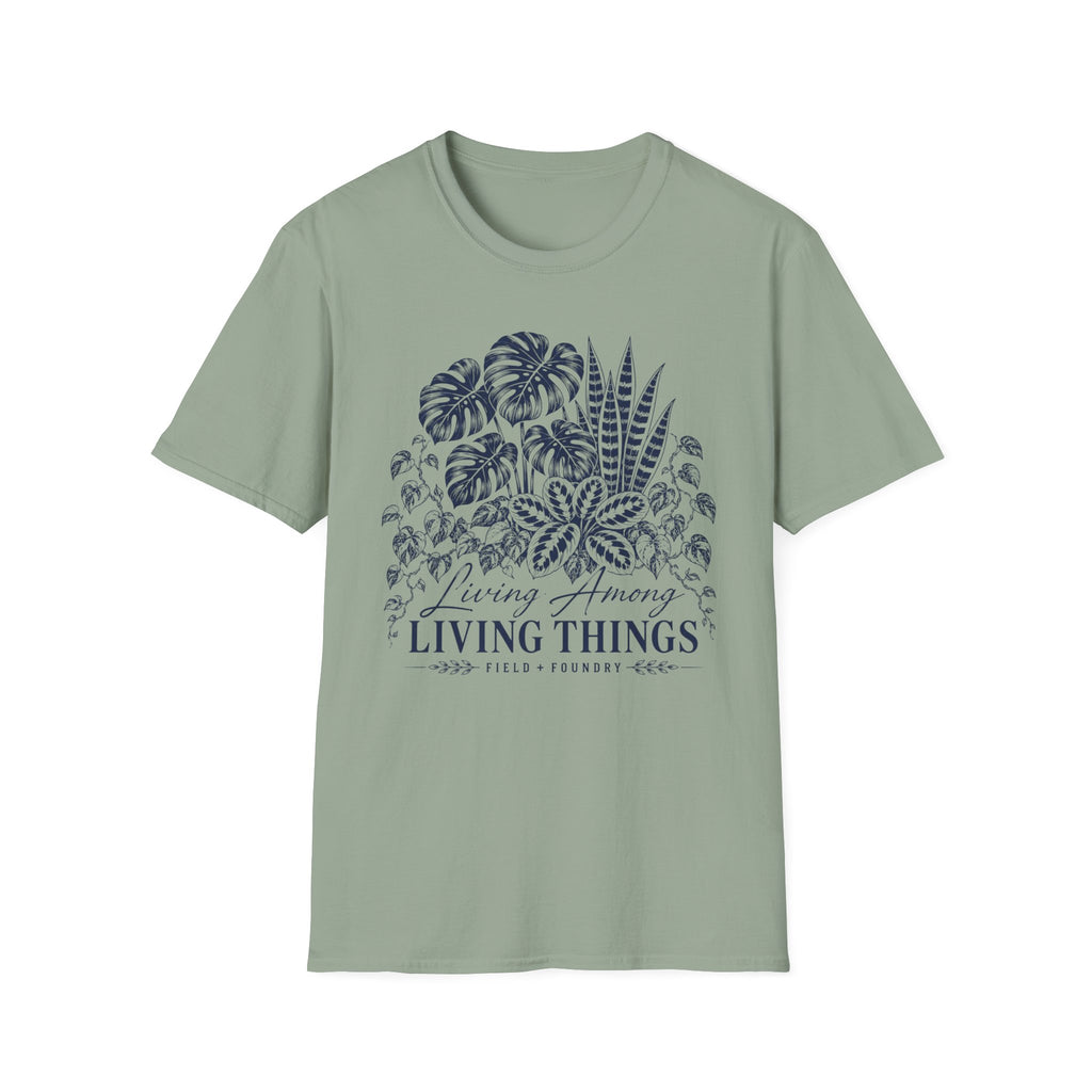 Botanical Plant T-Shirt — 'Living Among Living Things' Graphic Tee