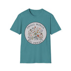 T-Shirt — "Small Wings Big Impact" Floral Graphic Tee