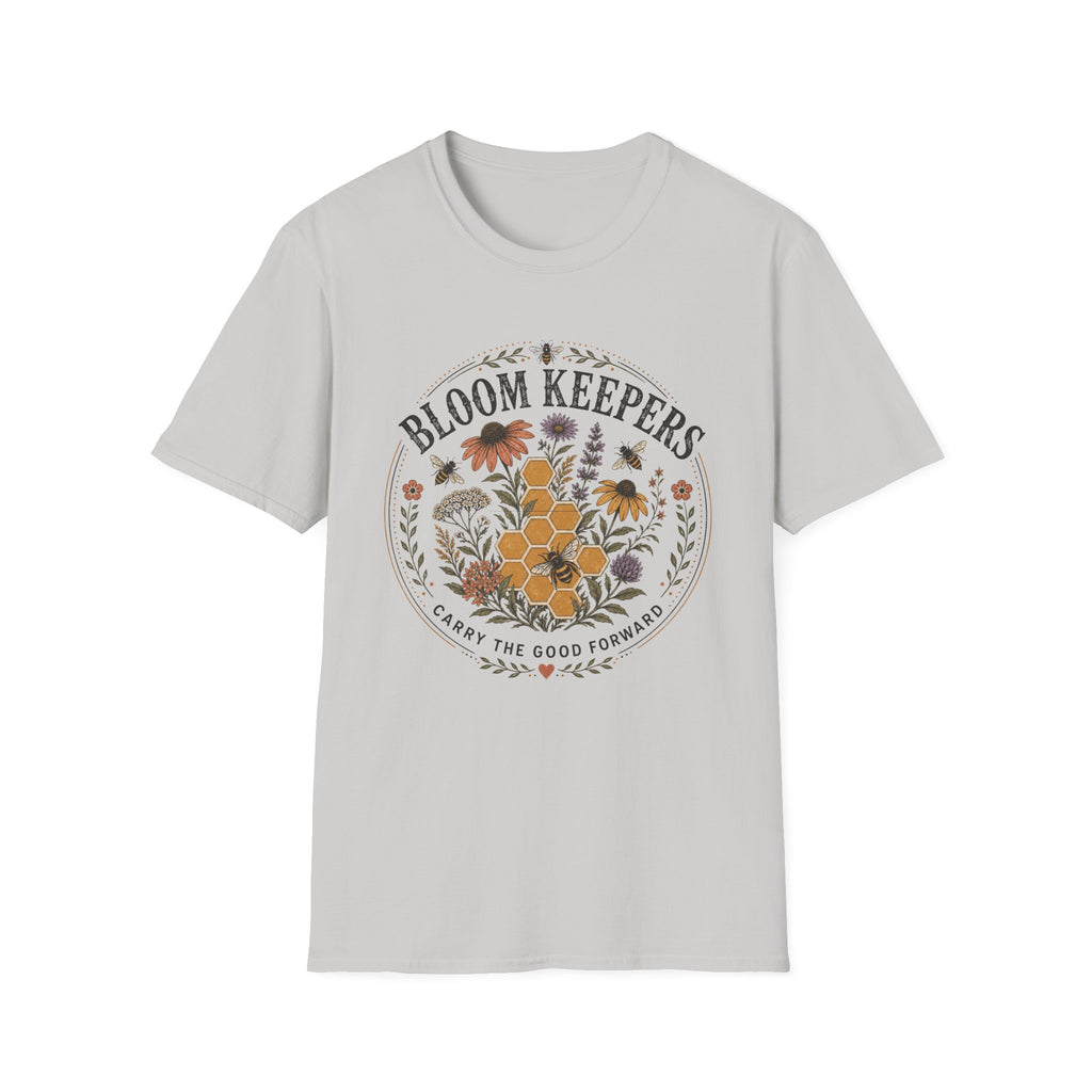 Bloom Keepers T-Shirt Floral Bee & Honeycomb Garden Tee