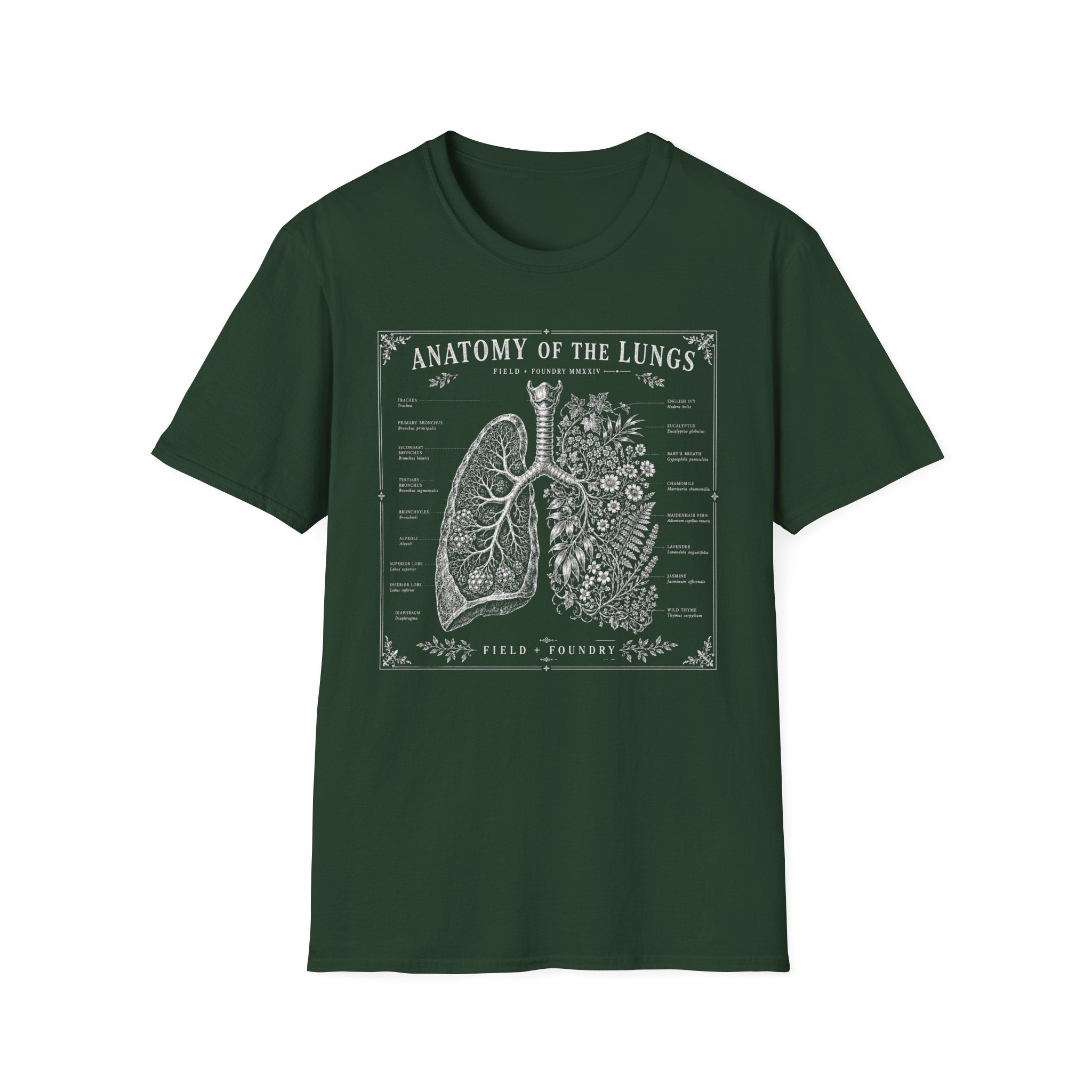 Anatomy of the Lungs T-Shirt — Vintage Medical Diagram Tee