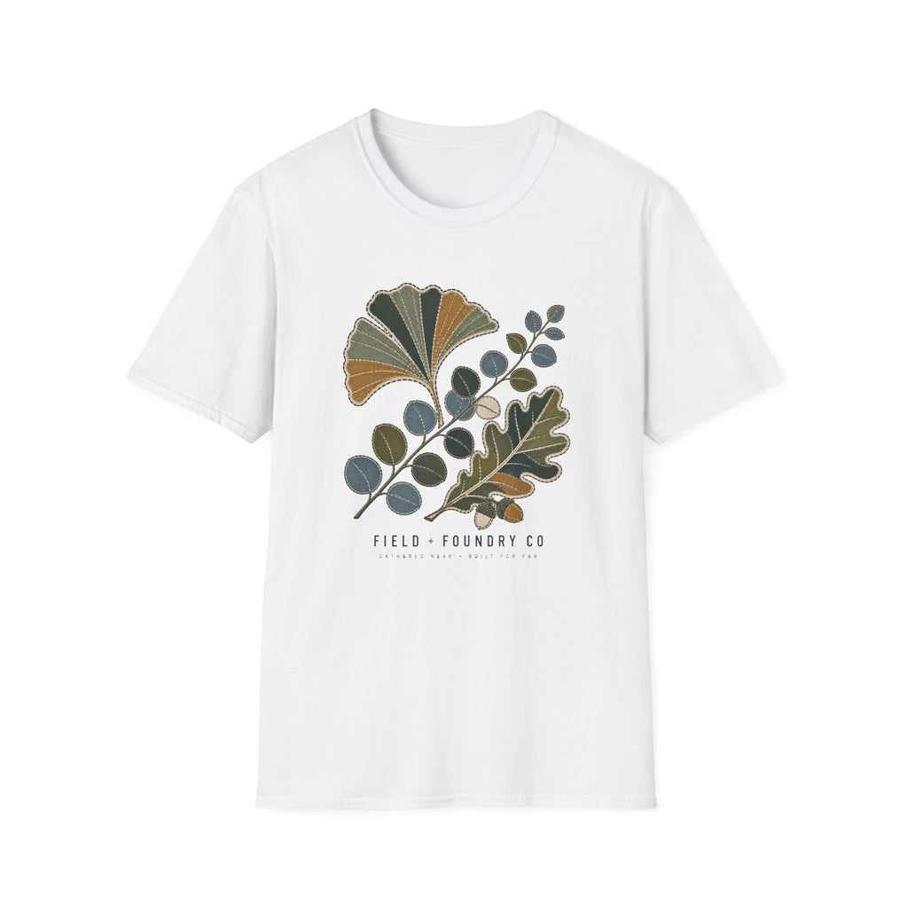 Embroidered Leaf Graphic T-Shirt