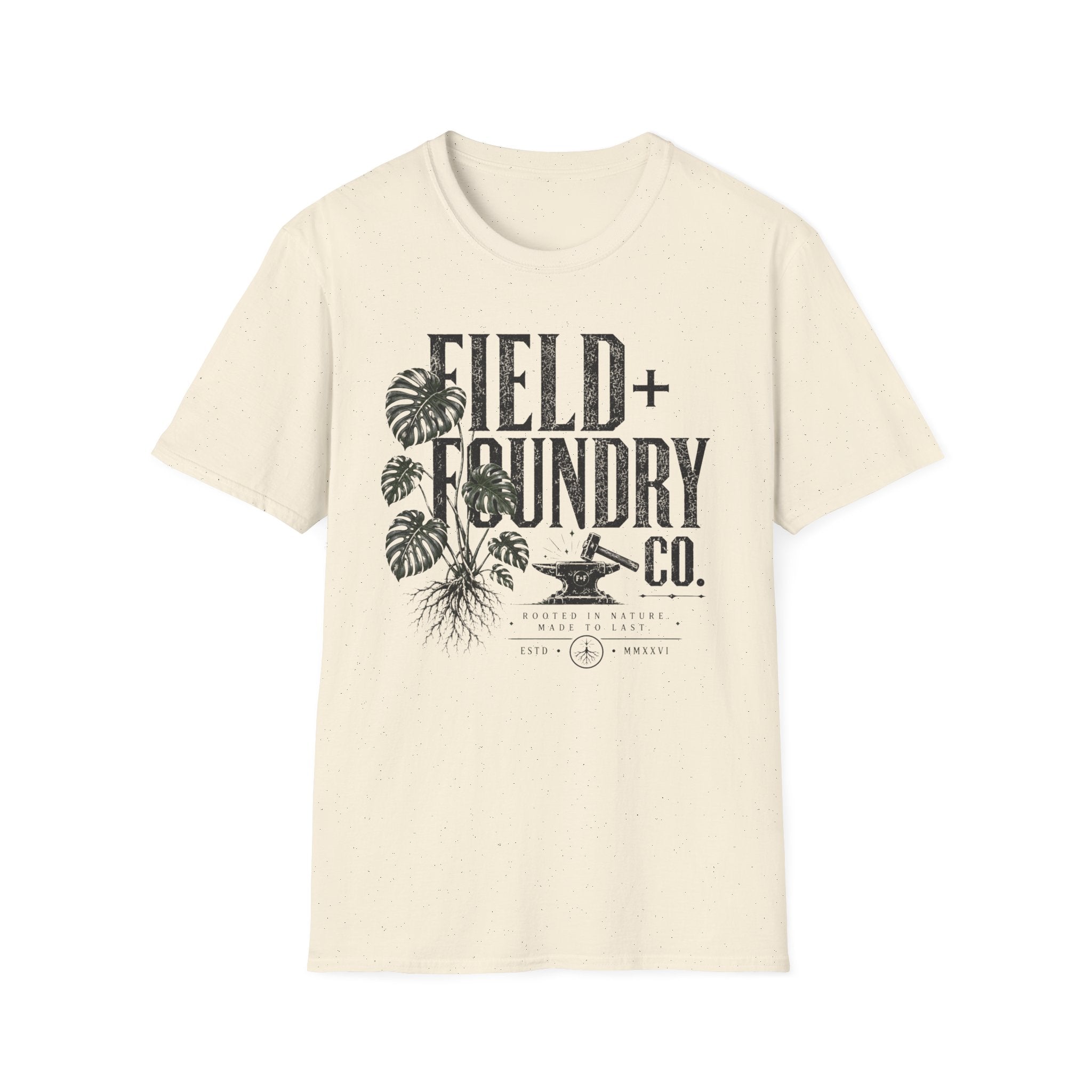 Field + Foundry Co. Vintage Logo T-Shirt Botanical Graphic Tee