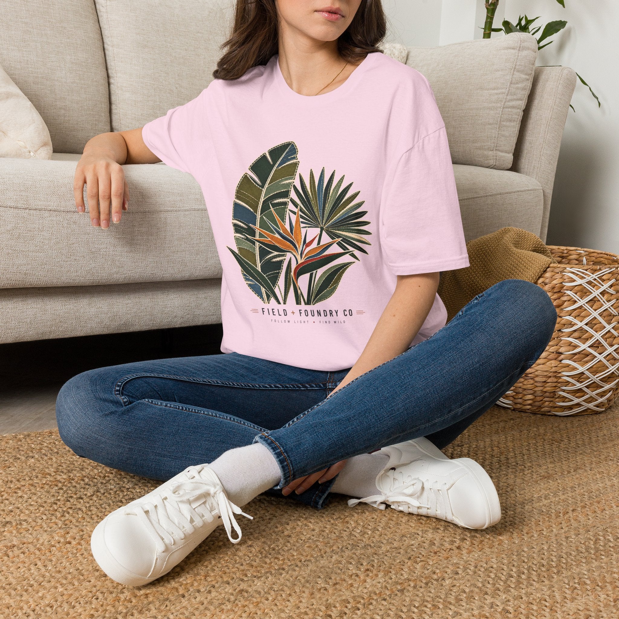 T-Shirt Tropical Palm Leaf Botanical Graphic Tee
