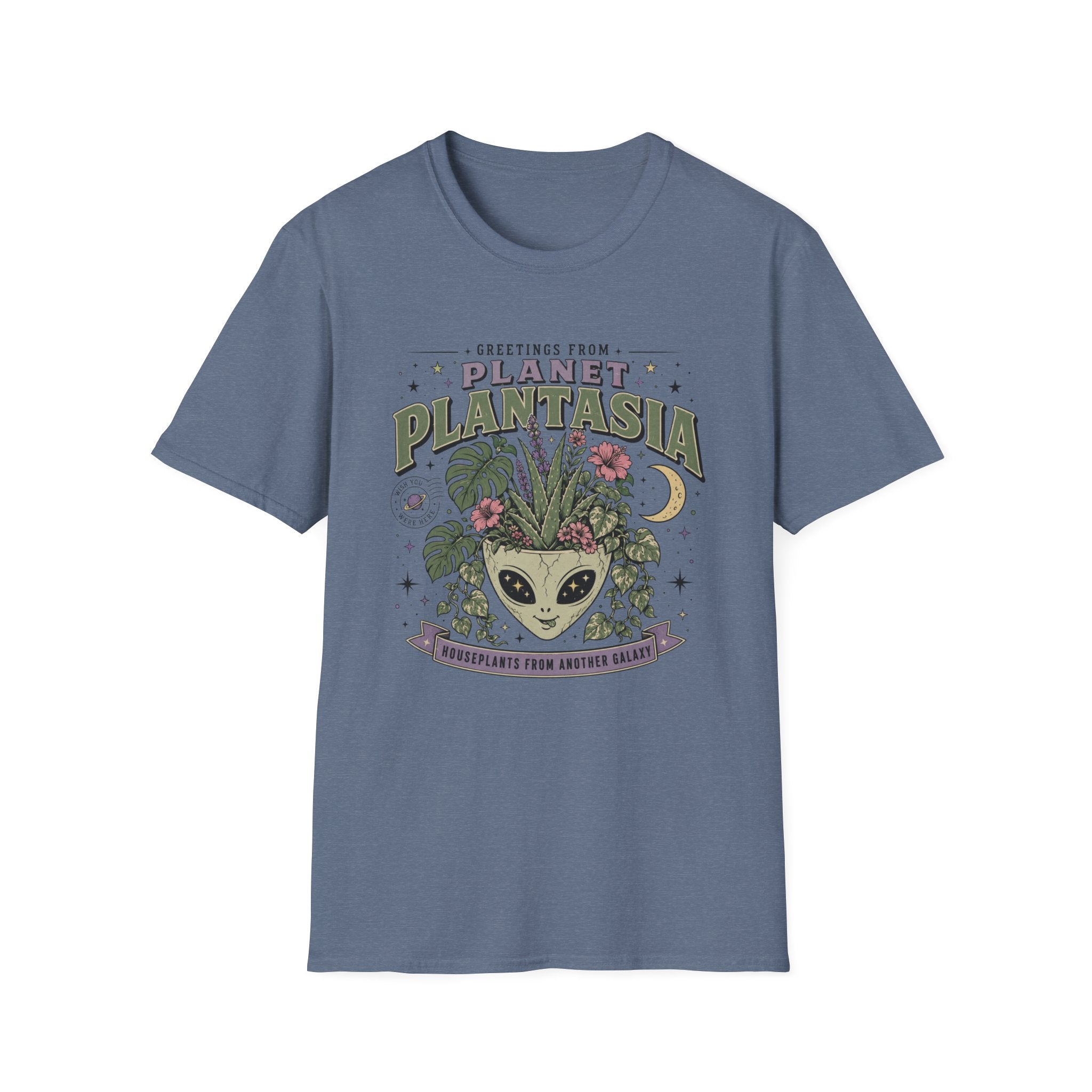 Planet Plantasia T-Shirt "Greetings from Planet Plantasia" Botanical Alien Graphic Tee