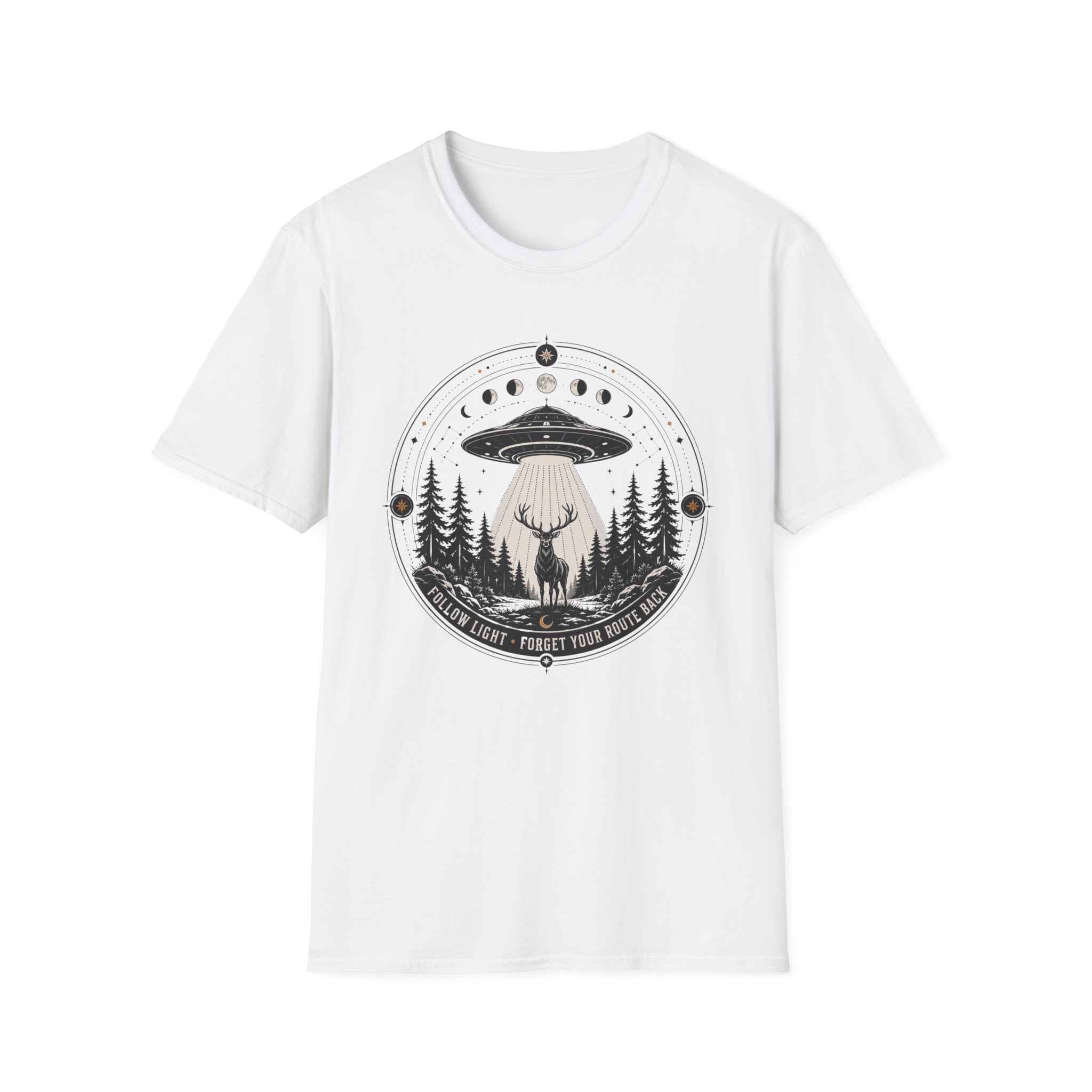 UFO Deer T-Shirt Cosmic Forest Abduction Graphic Tee