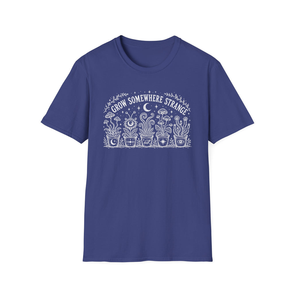 T-Shirt "Grow Somewhere Strange" Botanical Moon Garden Tee