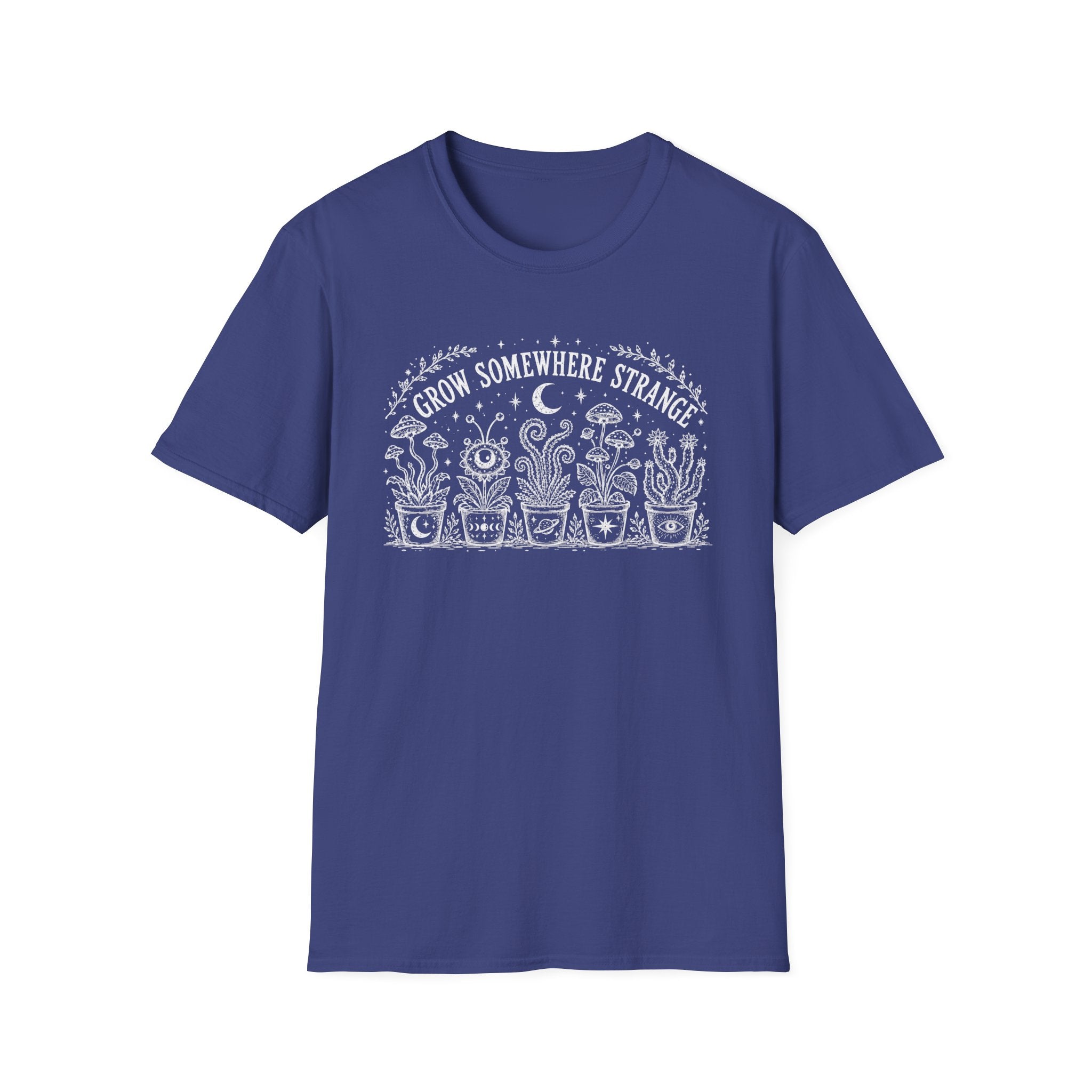 T-Shirt "Grow Somewhere Strange" Botanical Moon Garden Tee