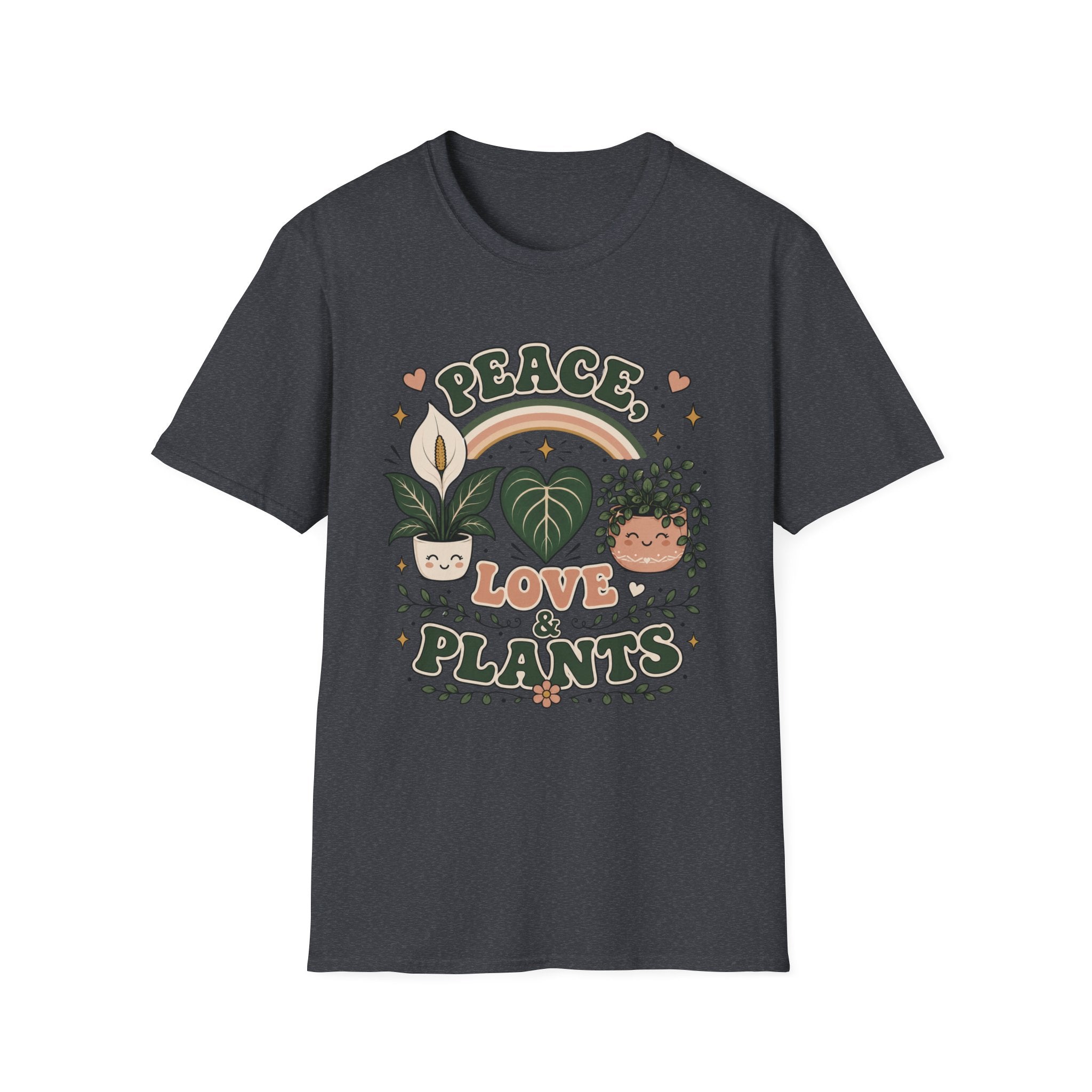 Peace, Love & Plants Retro T-Shirt