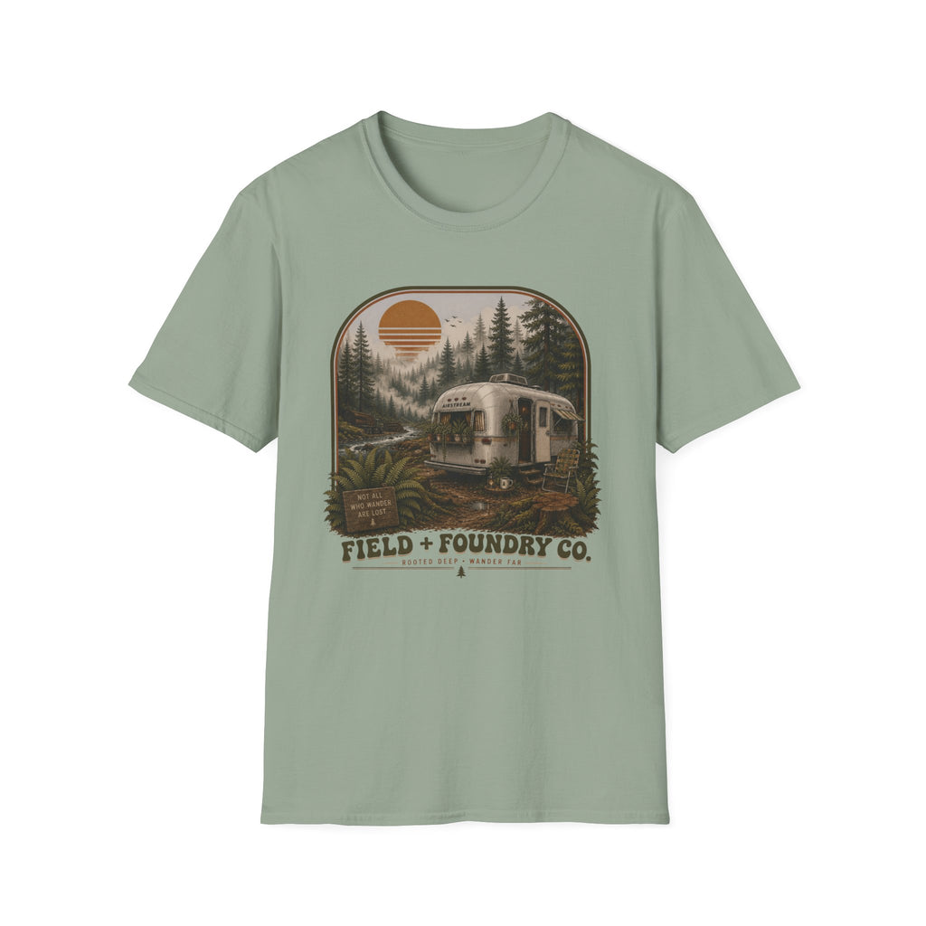 Forest Airstream T-Shirt Retro Sunset