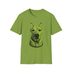 Alien Dog T-Shirt Cute Green Pup with Antennae Graphic Tee