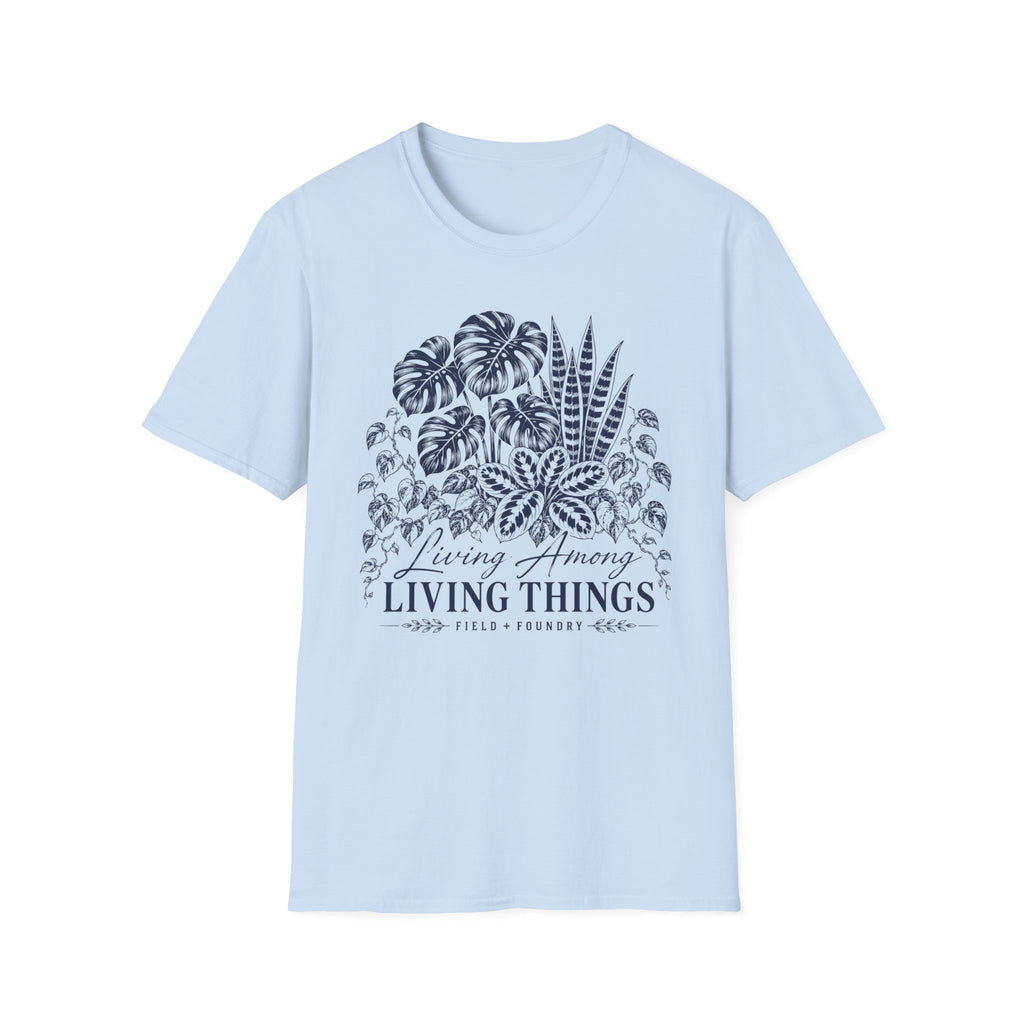 Botanical Plant T-Shirt — 'Living Among Living Things' Graphic Tee