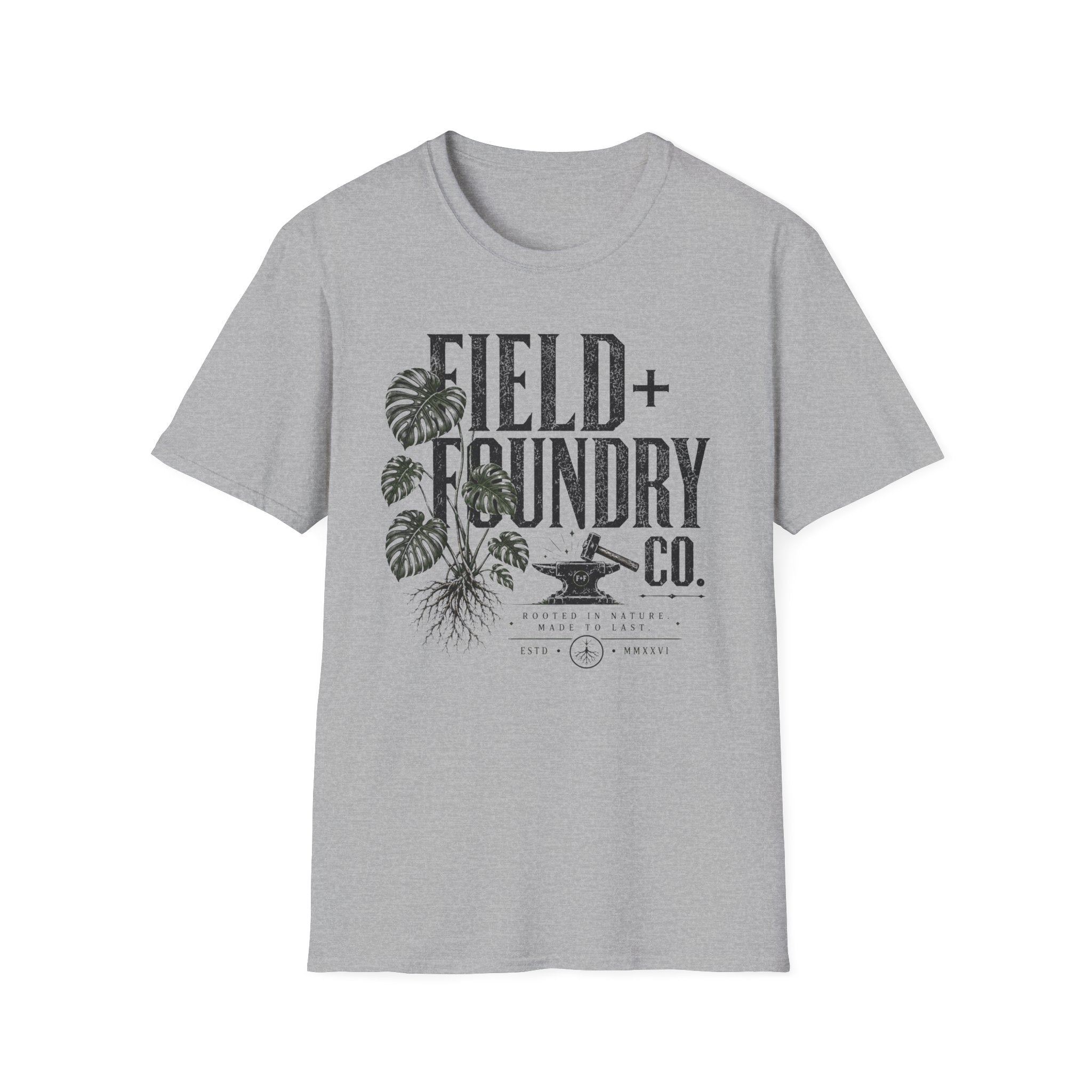 Field + Foundry Co. Vintage Logo T-Shirt Botanical Graphic Tee