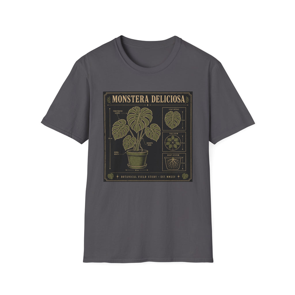 Monstera Deliciosa Plant T-Shirt — Vintage Botanical Illustration Tee