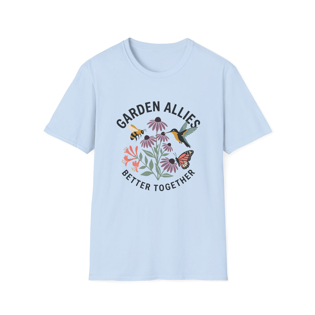 Garden Allies T-Shirt — "Garden Allies: Better Together" Floral Pollinator Tee