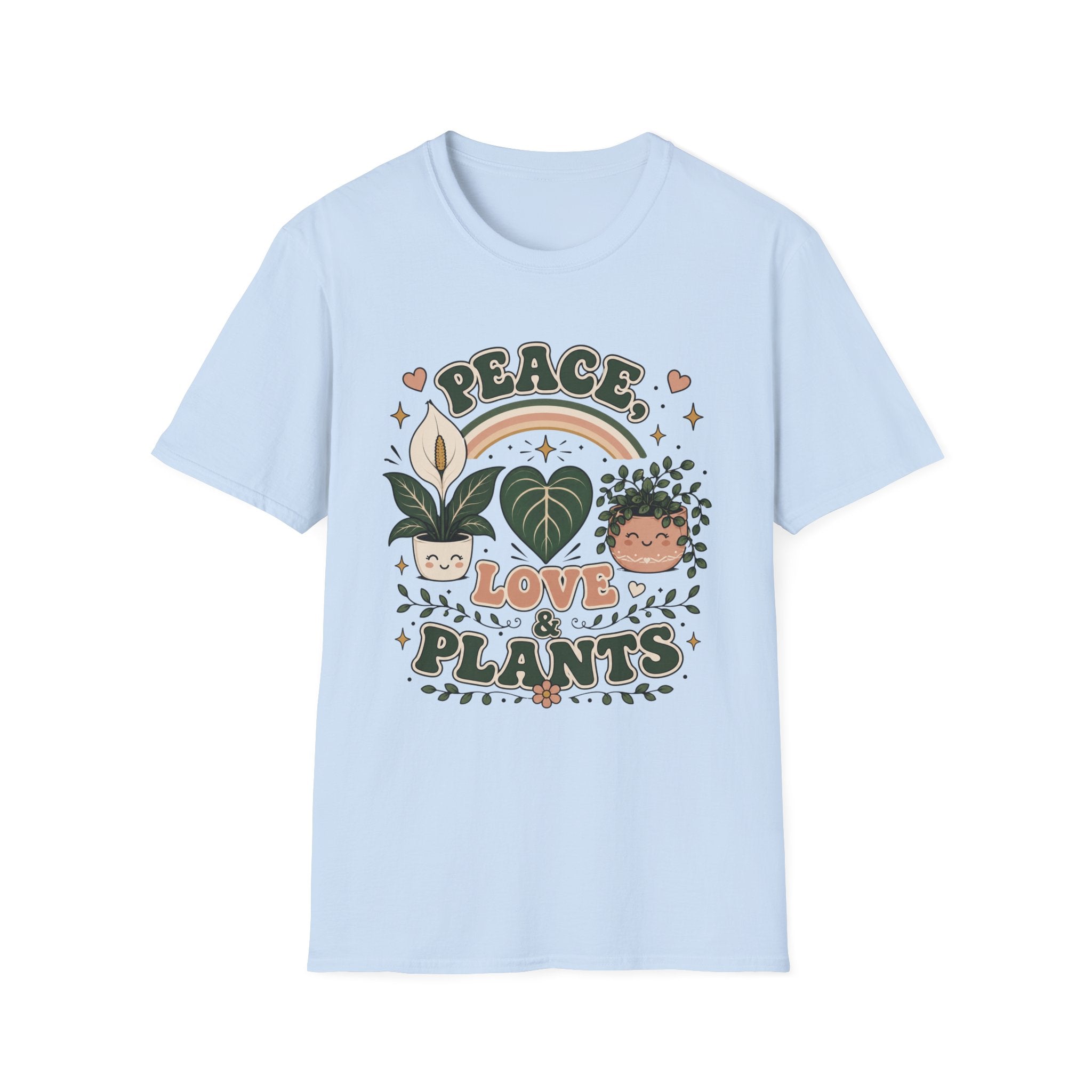 Peace, Love & Plants Retro T-Shirt